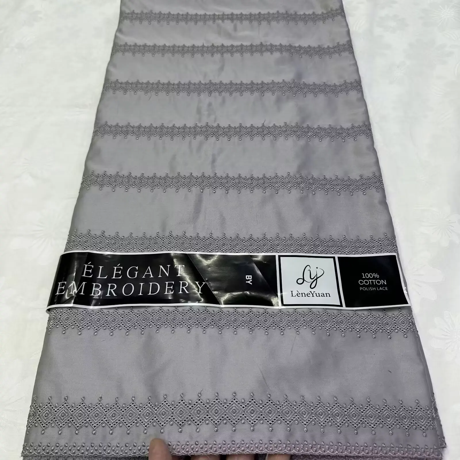 

2025 Luxurious Embroidery Polish Lace Fabric 100% Cotton Swiss Lace Fabric High Quality Polish Fabrics 5 Yards For Men Dresses