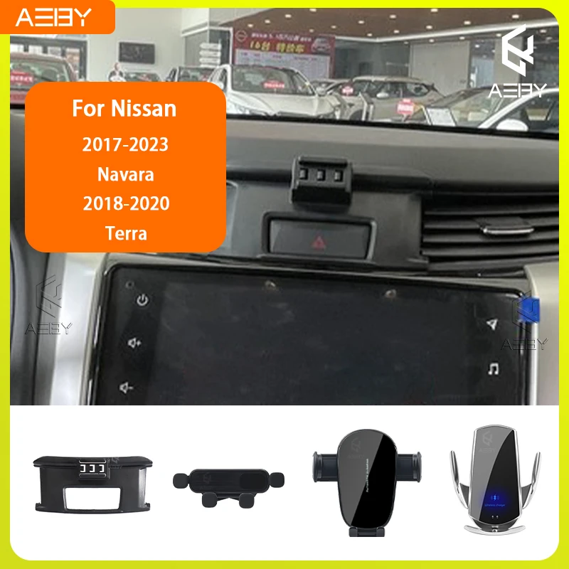 Für Nissan Navara 2017-2023 Terra 2018-2020 Handyhalterung Auto-Mobiltelefon-Halterung Spezielle Fixierte Halterungsbasis Kabellose Ladestation