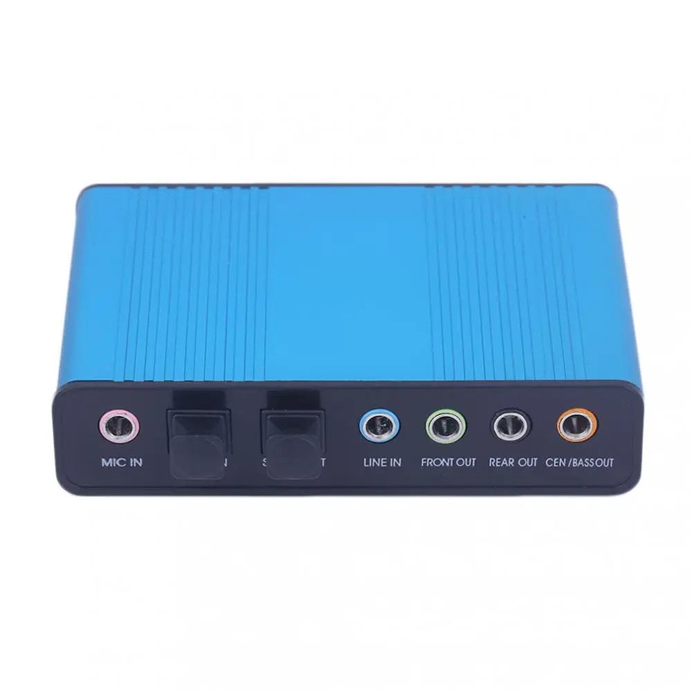 Audiod USB 6 Channel 5.1 / 7.1 Surround External Sound Card PC Laptop Desktop Tablet Audio Optical Adapter Card Recording K Song