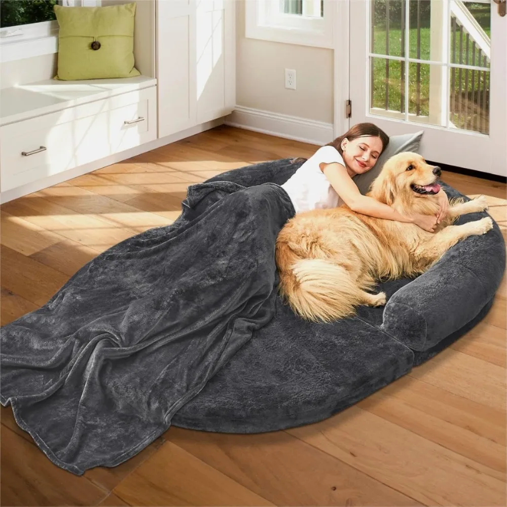 

Human Dog Bed for Adult People, Large Gaint Shared Bed Foldable Adjustable Flufelbed Standard Cloud Bed with Memory Foam