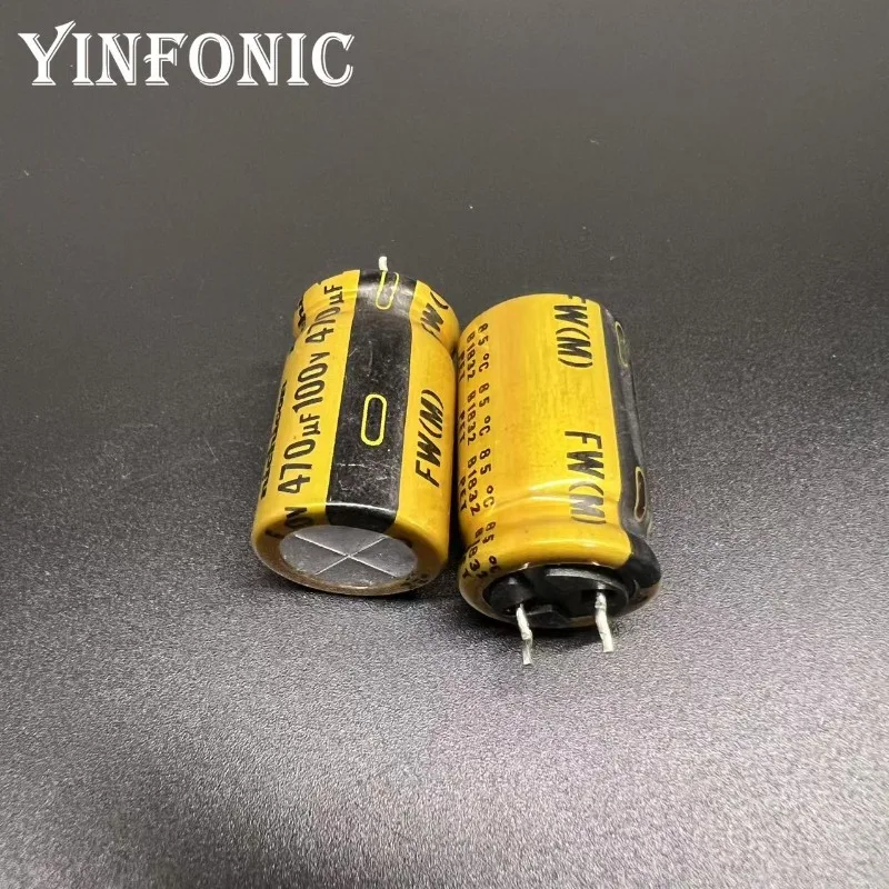 2 قطعة/10 قطعة 470 فائق التوهج 100V470uF NICHICON FW سلسلة 16x25 مللي متر HiFi لتقوم بها بنفسك عالية الجودة الصوت مُكثَّف كهربائيًا