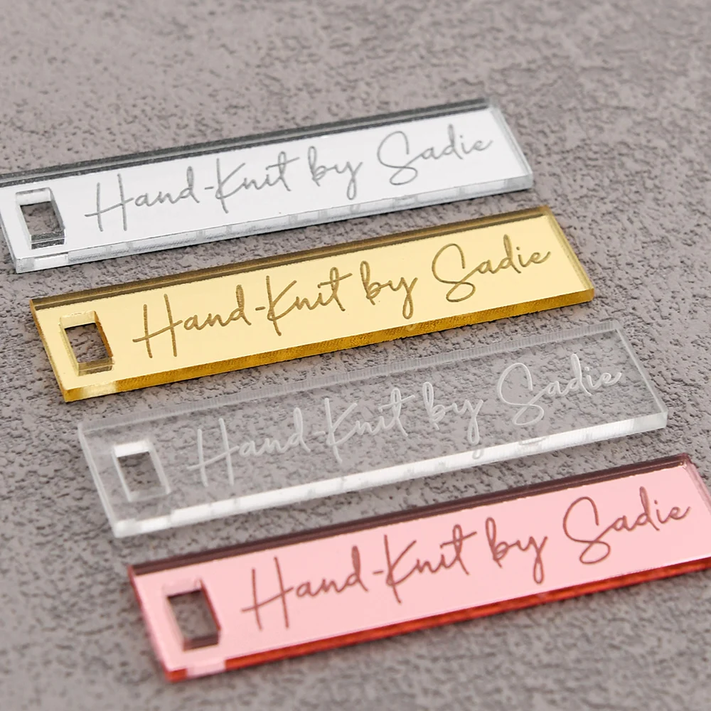 

Custom Laser Engraved Mirror Acrylic Tags, 1.25x5cm, Eco-friendly for Clothing, Crafts, DIY & Home Decor, Personalized Gifts