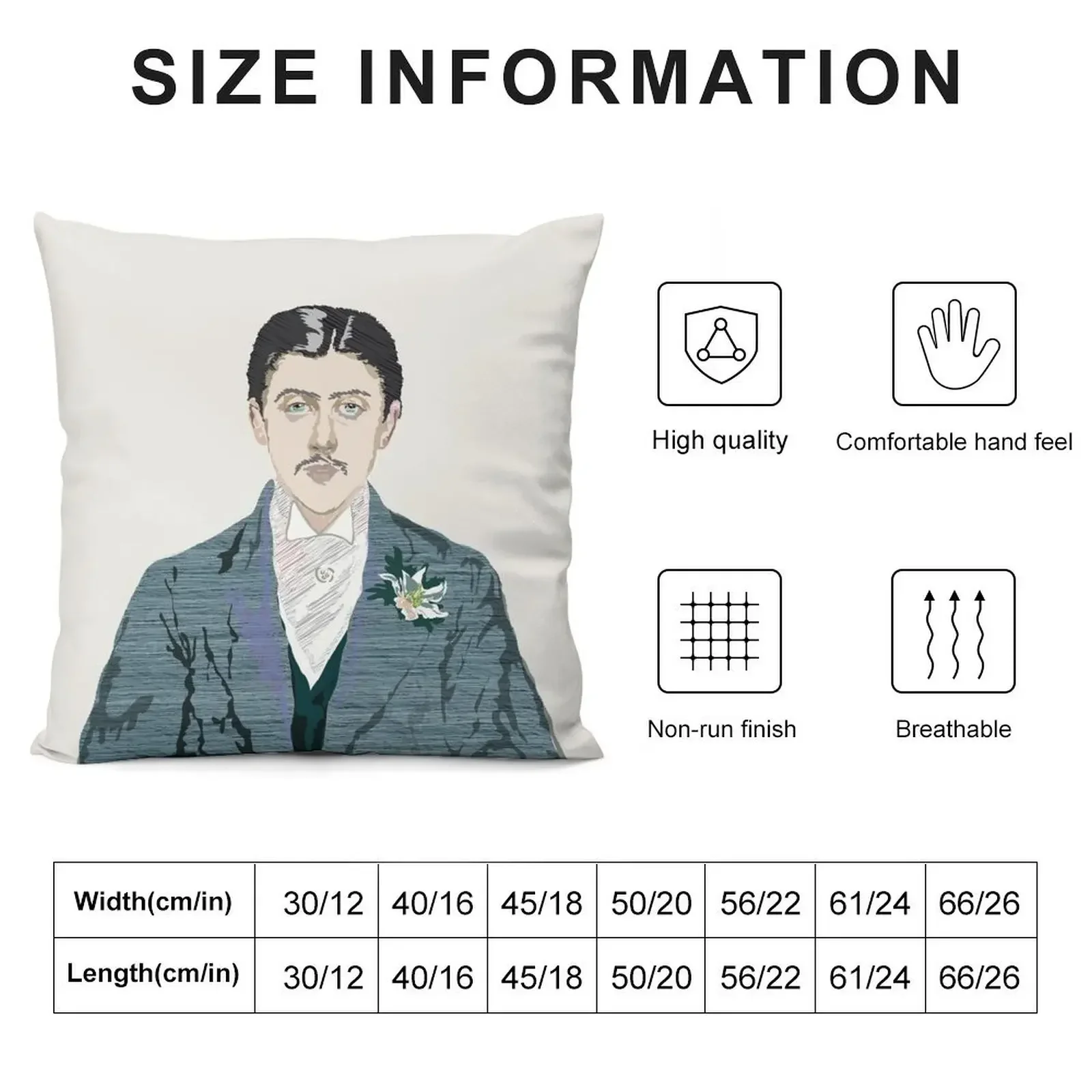 Marcel Proust portrait Throw Pillow pillow cover luxury Rectangular Cushion Cover pillow