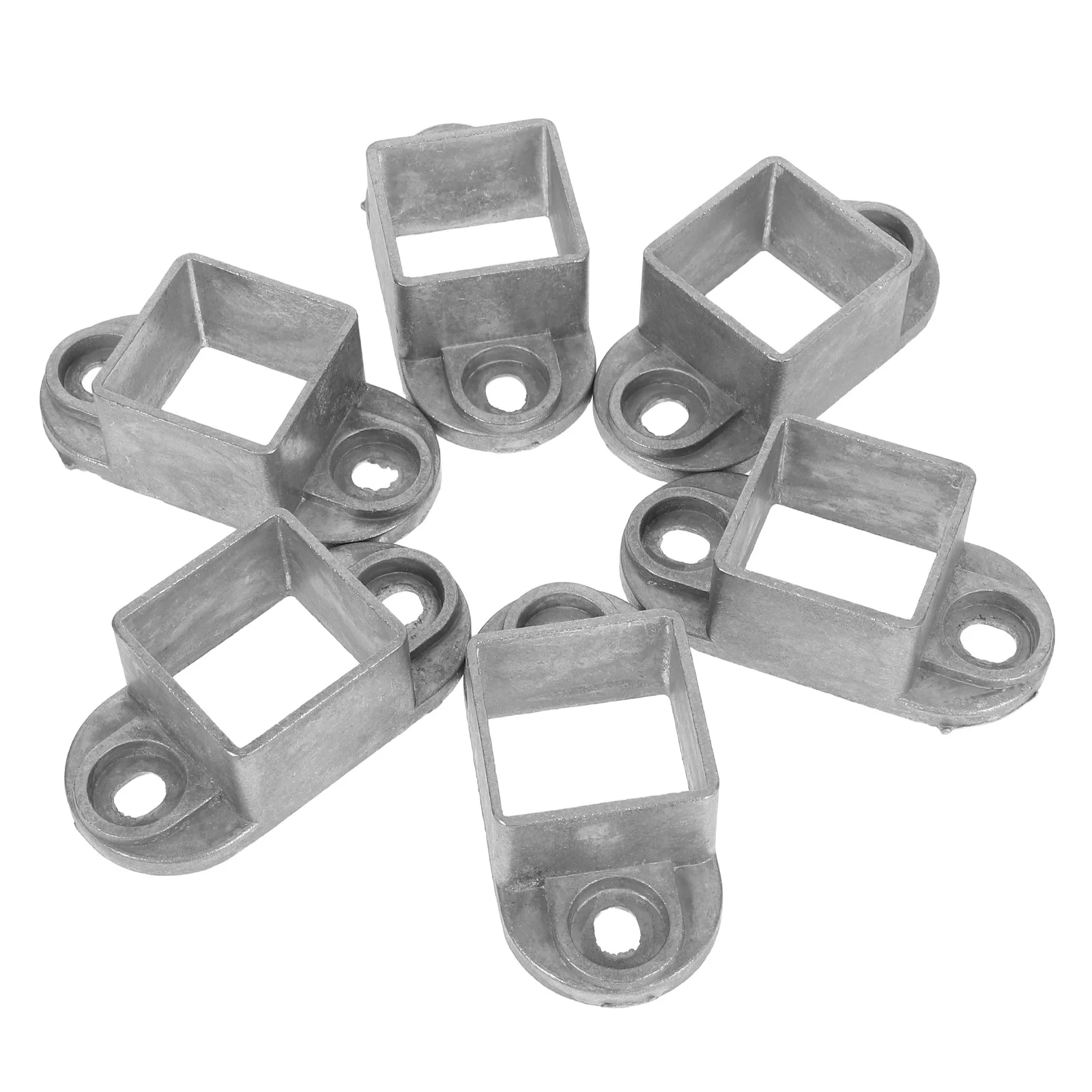 

6Pcs Aluminum Railing Connector Post Flange Base Weatherproof Fence Bracket Base for Outdoor Residential Parks Schools