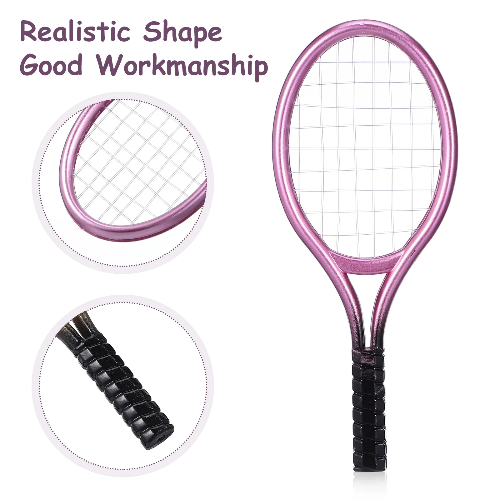 

2 sets Miniature Sports Set Rackets Mini Miniature Sports Set Racket&Ball Accessory Miniature Miniature Sports Set Racket Sport