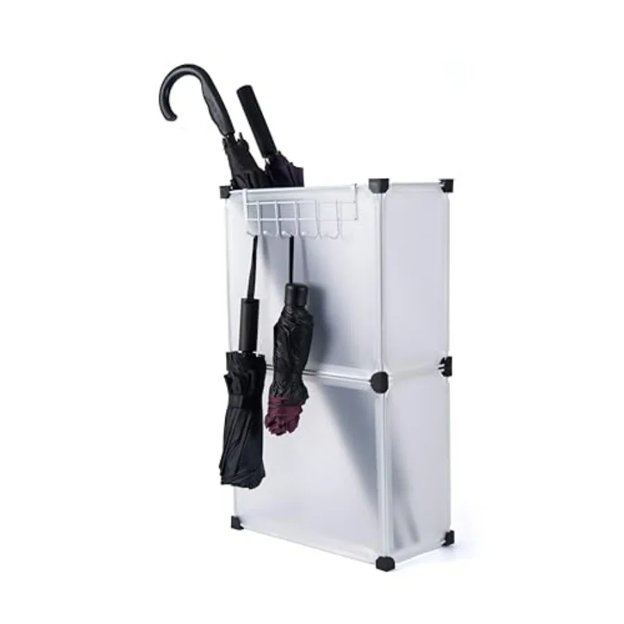 

Подставка для зонтов для прихожей со съемным поддоном для капель и металлическим крючком Идеально подходит для внутреннего использования в коридорах или фойе Компактный дизайн