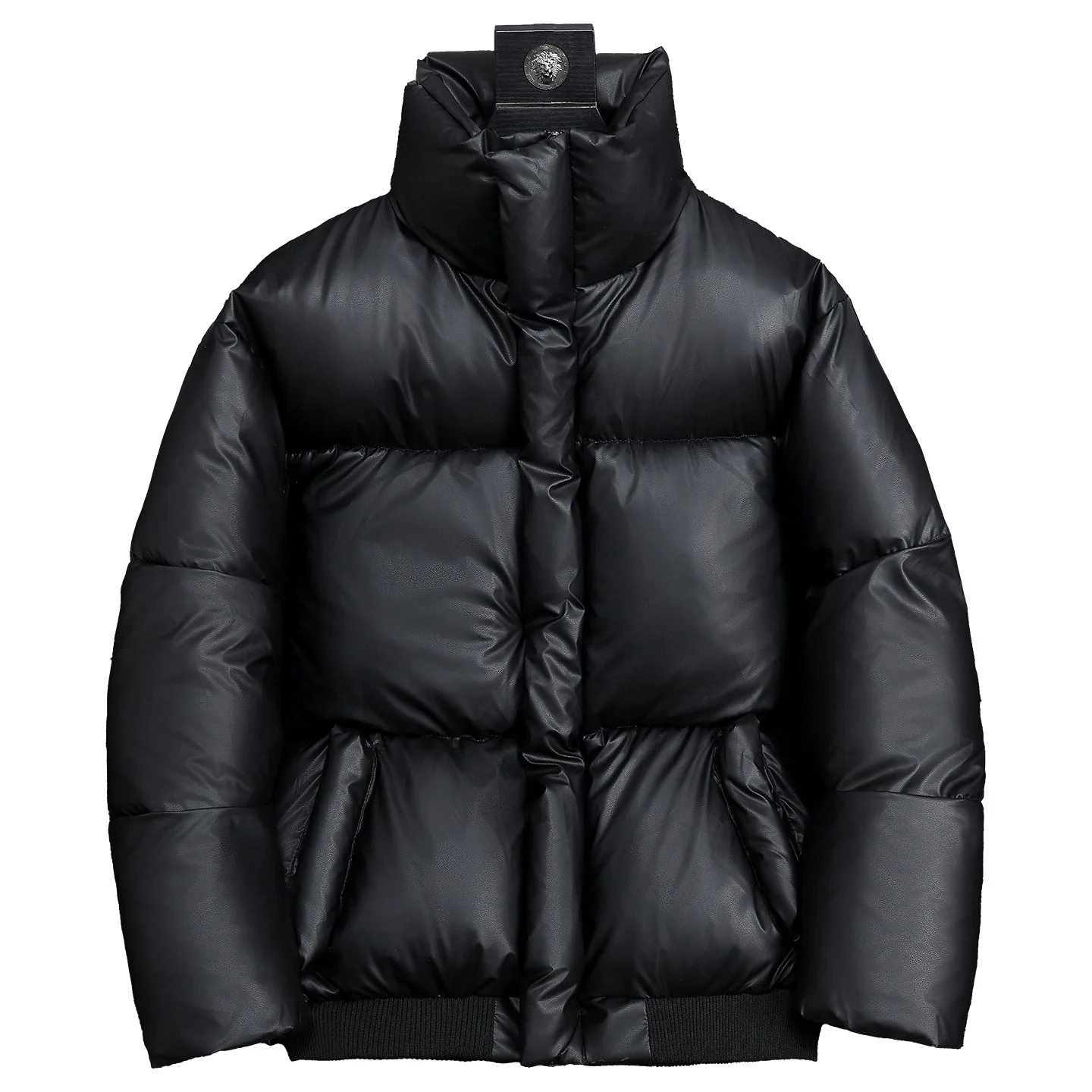 2025 الرجال الشتاء بولي Leather الجلود سترة قطن العصرية رشاقته معطف دافئ رقيق سترات Vintage القمم ملابس للرجال الوقوف طوق سترة #5