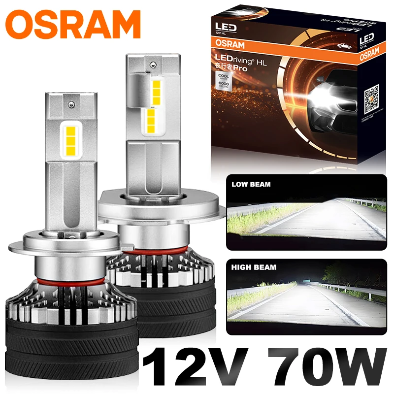 

OSRAM H7 H4 LED Bulb 70W Super Bright Car Headlight H8 H11 HB3 HB4 HIR2 9012 LED Fog Light 6000K 3570 CSP Chip Lamp Auto Ballast