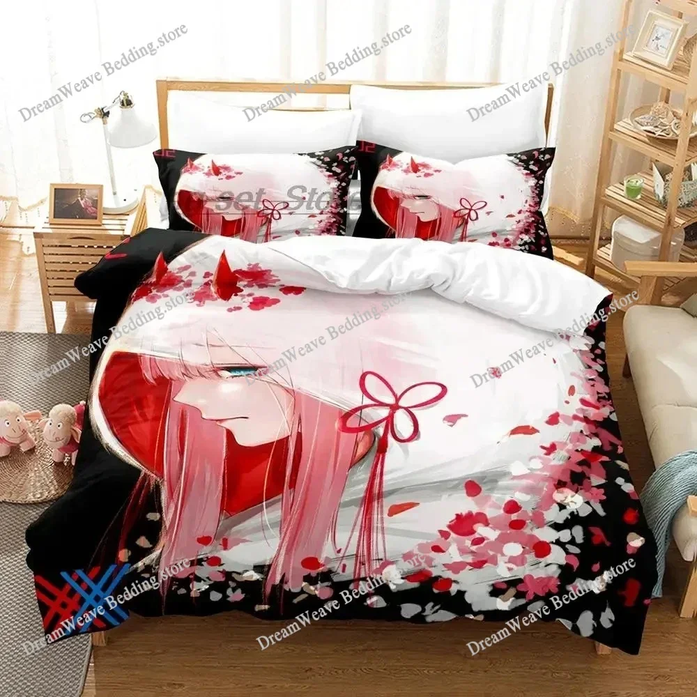 Darling in The Frank XX Bedding Sets Japan Anime Game Figure 3D Printed Duvet Cover Sets Twin Queen King Single Size Bedclothes7