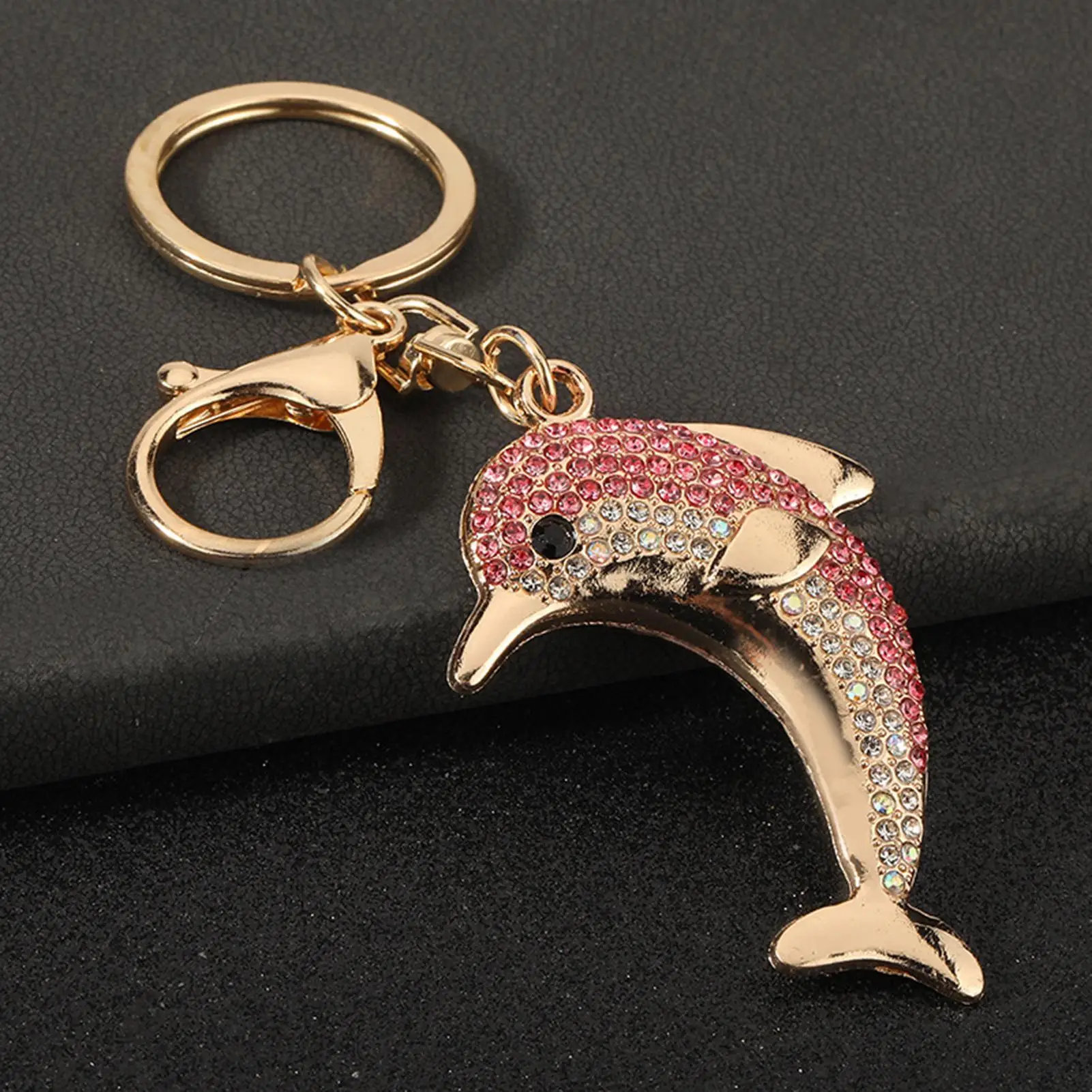 Dolphin Keychain Metal Animal Keyring Dolphin Backpack Charm for Women Animal Lovers Wallet Schoolbag Handbag Decoration