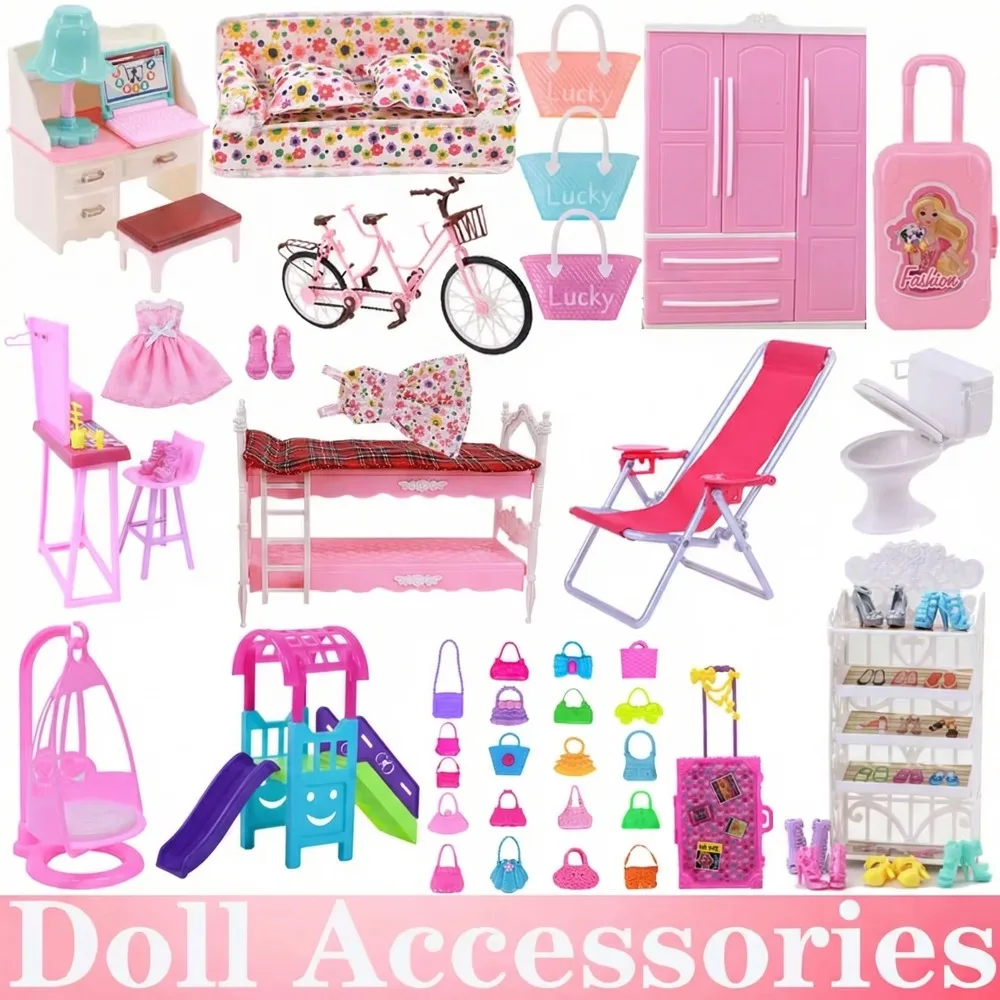Babi mix estilo boneca móveis guarda-roupa cama cadeira sofá sapato rack slide para babi boneca acessórios kelly 1:12 boneca brinquedo da menina