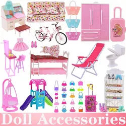 Babi Mix Style Doll Furniture Wardrobe Bed Chair Sofa Shoe Rack Slide For Babi Doll Accessories Kelly 1:12 Doll Girl`s Toy