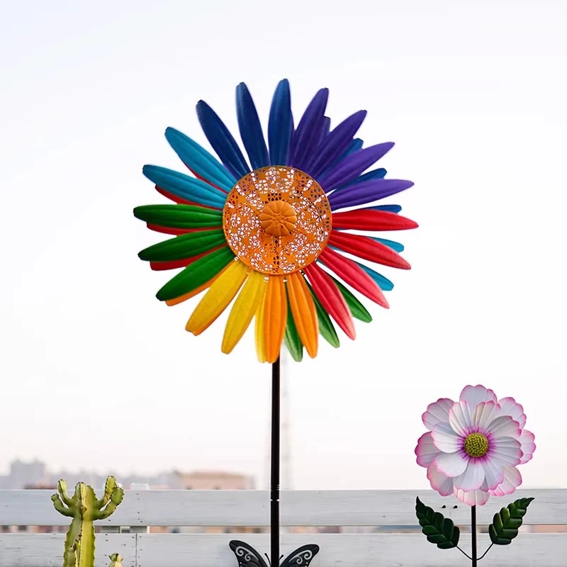 

Big windmill ornament, wrought iron outdoor garden decoration rotation