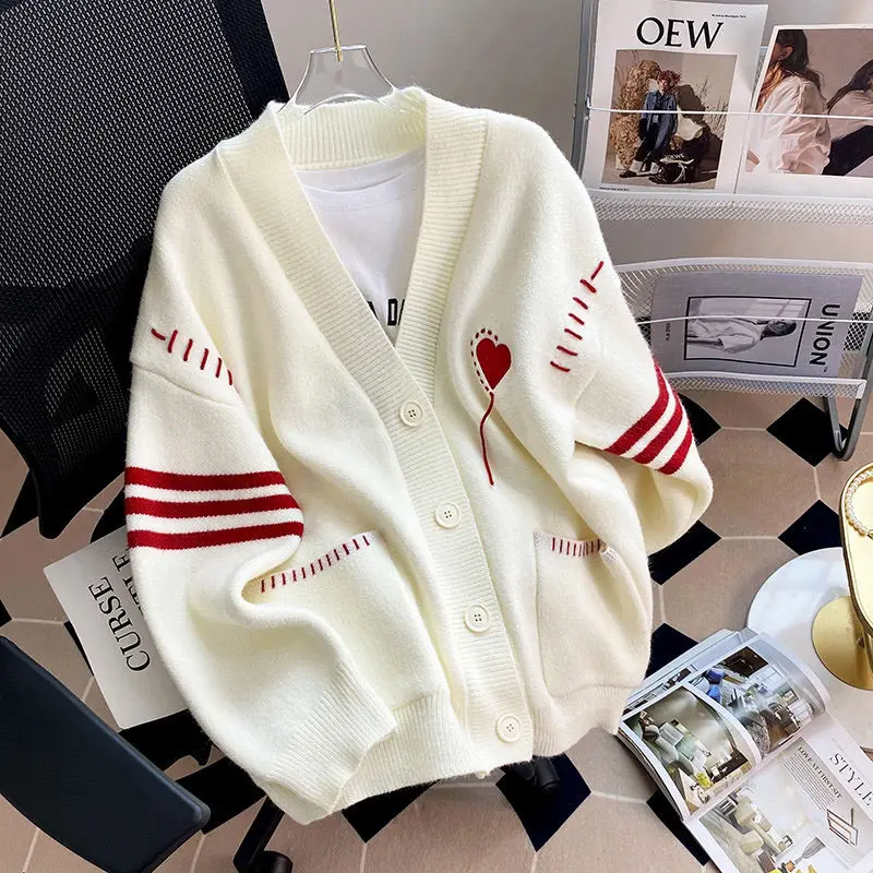 White Sweater Spring and Autumn Women\'s Coat Cardigans Women Clothing Kawaii Clothes Cardigan Women Womens Sweater Scute Sweater