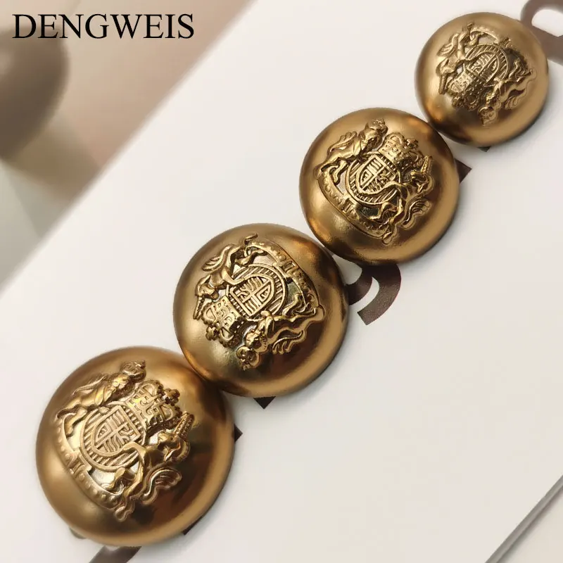 European Vintage Clothing Metal Buttons DIY Sewing Suit Jacket Uniform Shirt Button Wholesale Sewing Accessories New 6pcs/Lot