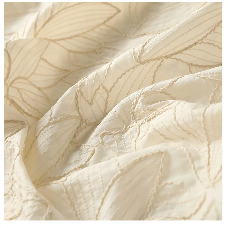 

2022 Newest Cotton Stereo Leaf Embroidery Cotton Cloth Exquisite Embroidery Cotton Cloth