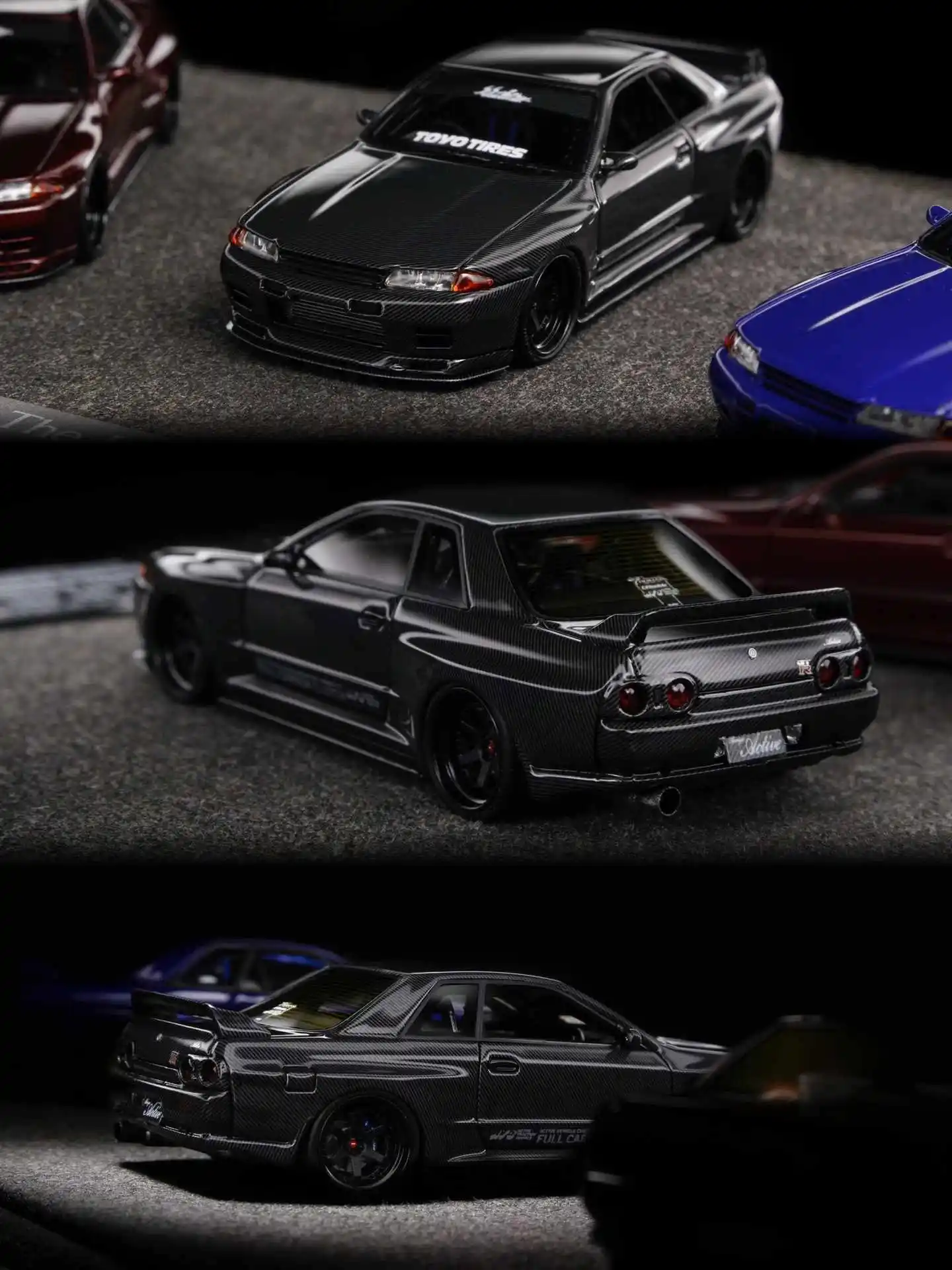 Zonzo Studio 1:64 Active Widebody Skyline GTR R32 Three Car Set Simulation Limited Edition Resin Metal Static Car Model Toy Gift