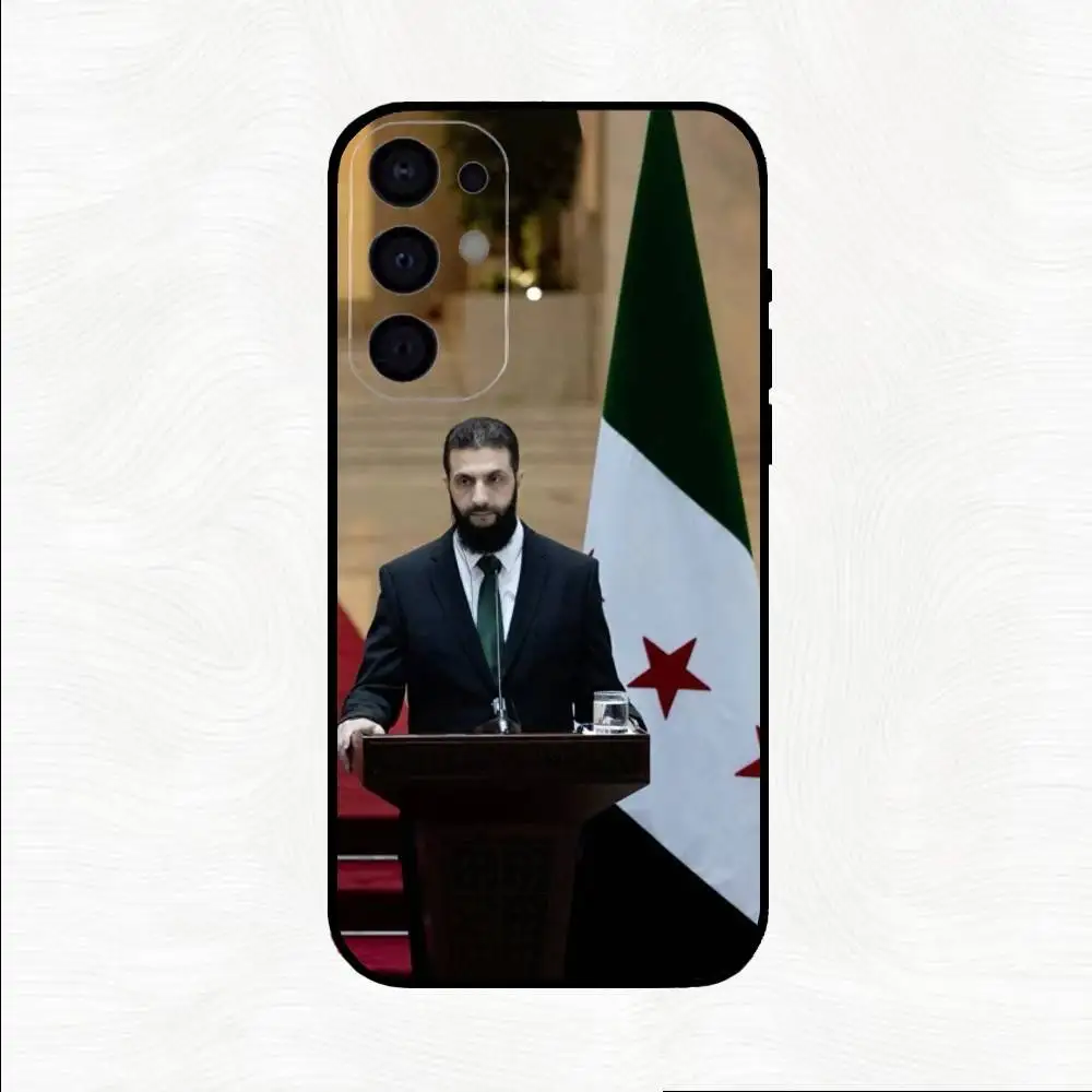 حافظة هاتف A-Ahmed Sharaa العلم السوري لهاتف سامسونج S25، S24، S23، S22، S21، S20، Plus، Fe، Lite، غطاء أسود آخر