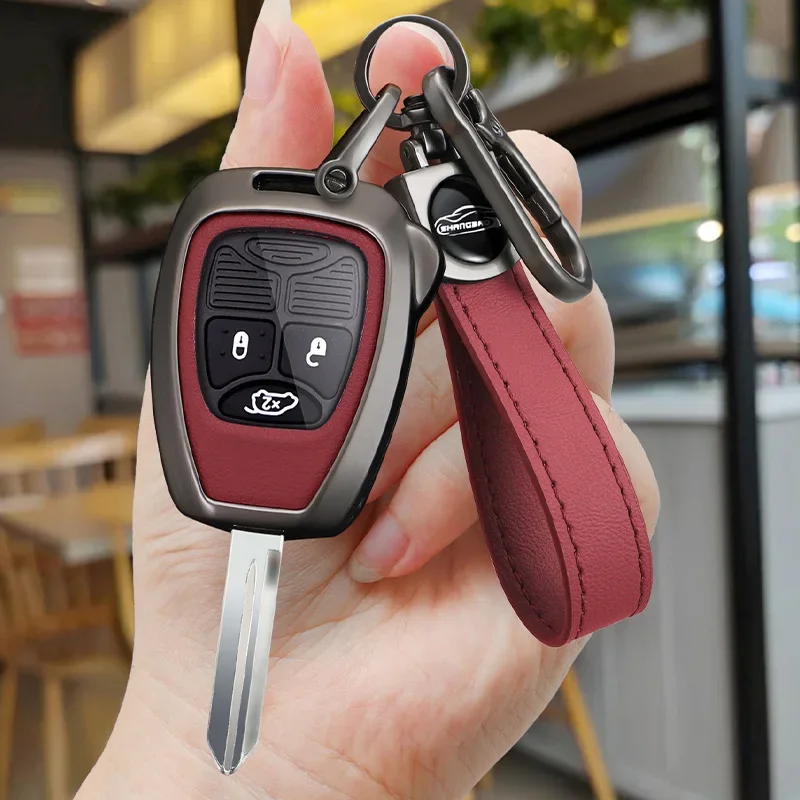 سبيكة حافظة مفاتيح السيارة غطاء ل جيب رانجلر البوصلة ل جيب ليبرتي كرايسلر 300C عن بعد فوب السيارات يحمي قذيفة الملحقات