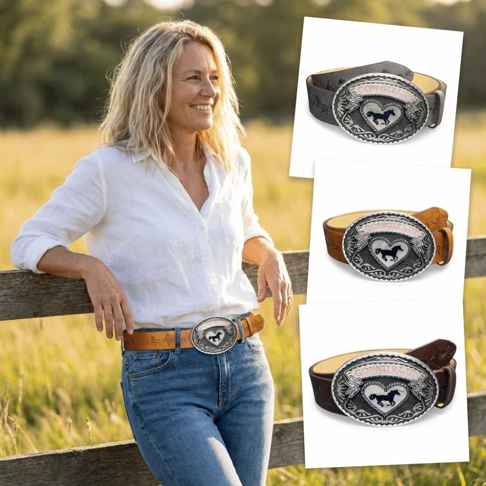 Vintage COWGIRL UP Western Cowgirl Belt Luxury Design Trendy Brand Floral Embossed Belt Jeans Pants Belt for Women Spice Girls