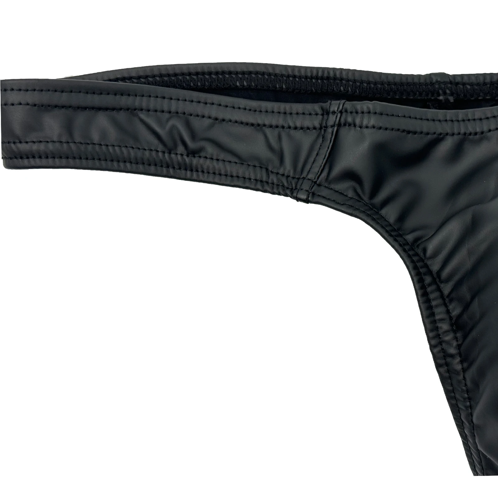 Herren Kunstleder Bademode T-Back Schwimm-Tanga Tiefsitzender Sexy Bikini G-String Badeanzug Strandkleidung Badebekleidung – Detail 10