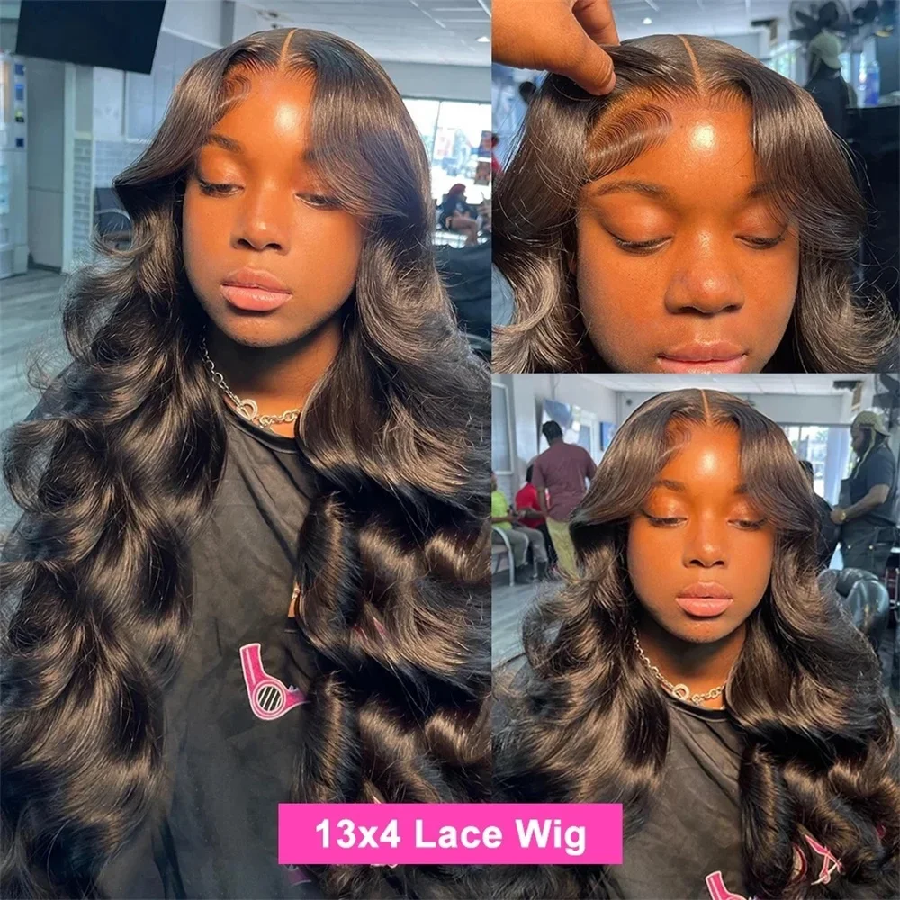 13x6 HD Transparent Body Wave Lace Front Wig Human Hair Brazilian 30 40 Inch 13x4  Lace Frontal Wigs For Black Women 180 Density