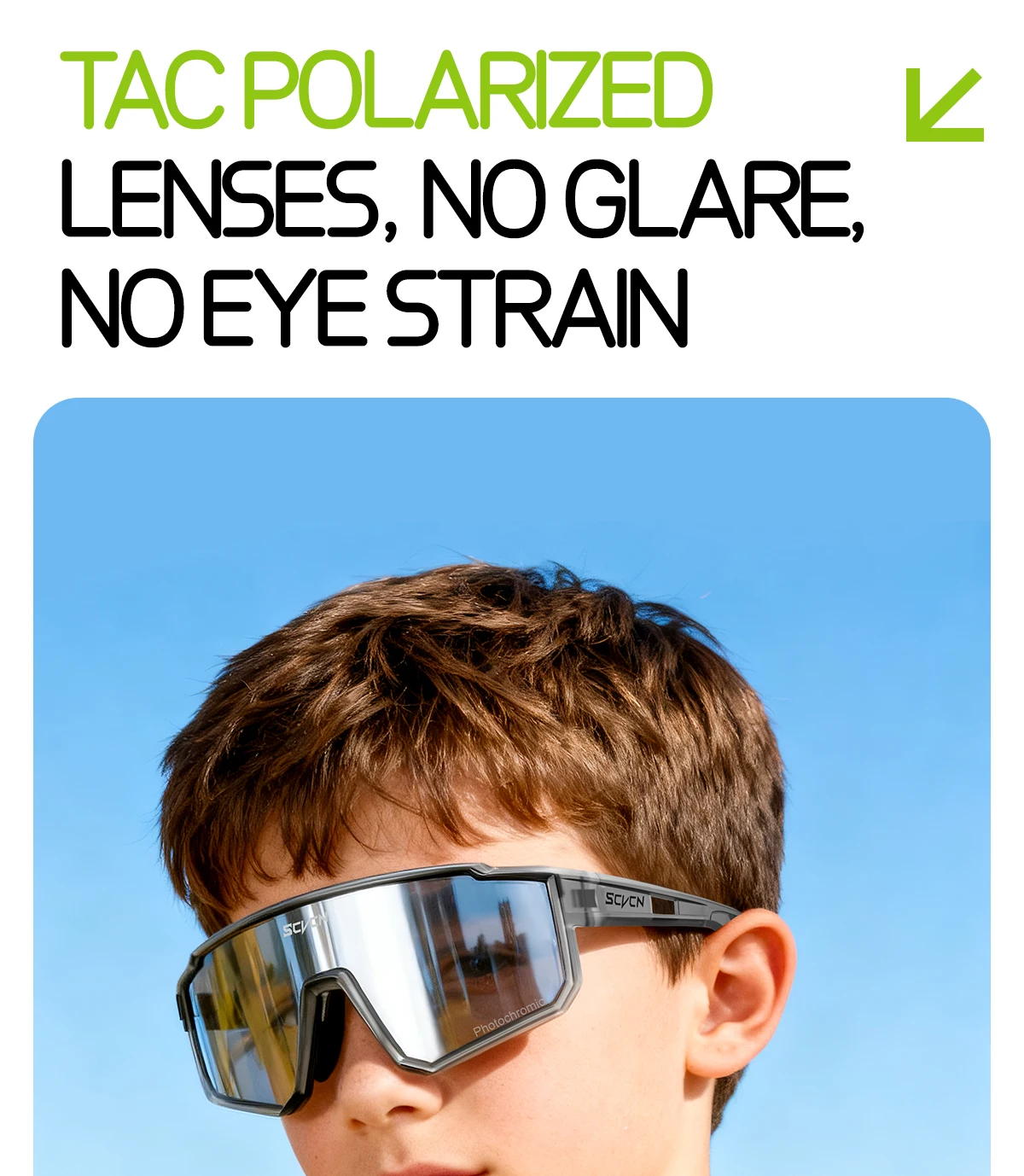 SCVCN Neue Photochrome Kinder Radfahren Gläser Teenager UV400 Brillen Outdoor Sport Sonnenbrille Junge Mädchen Rennräder Radfahren – Detail 7