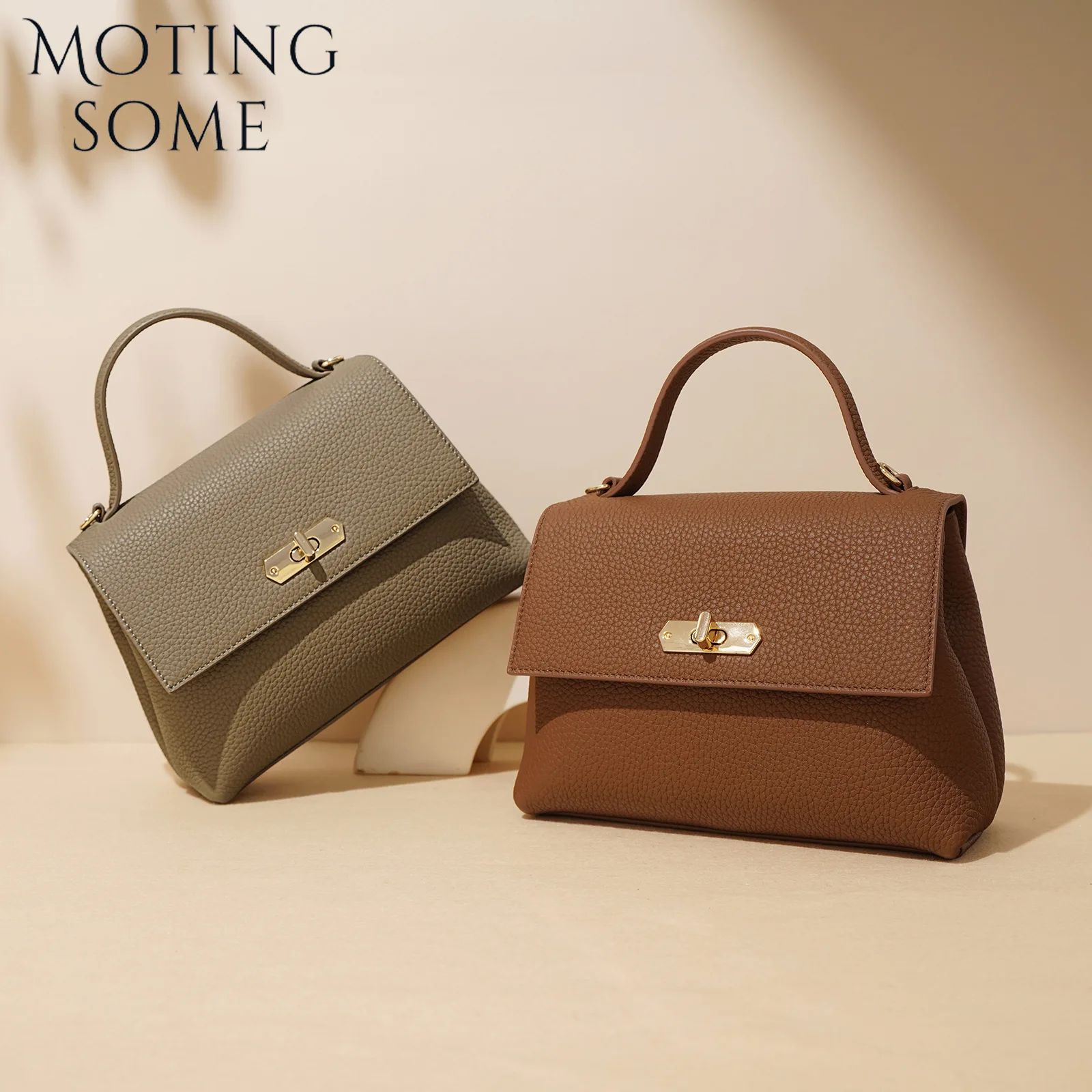 Motingsome Fashion Cowhide Leather Mini Bag Women Shoulder Genuine Leather Flap Bags Luxury Satchel Lady Daily Purses 2024 New