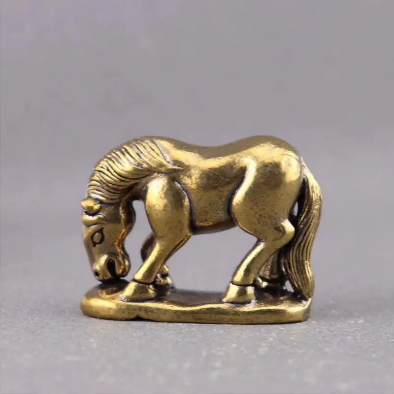 Rustic Brass Horse Statue Handmade Premium Quality Desktop Ornament for Home Entryway Decor Gift for Equestrian Lovers
