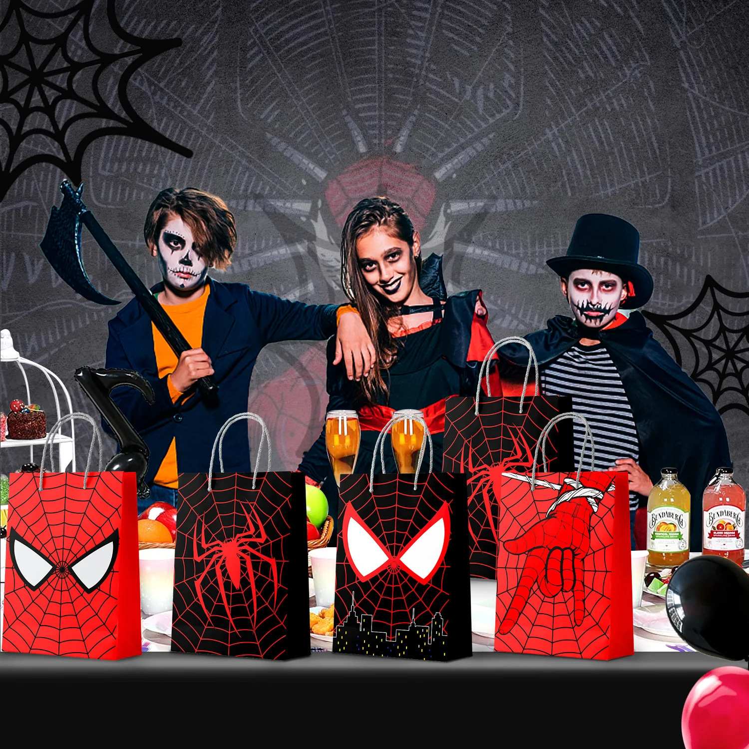 أكياس هدايا سبايدرمان - 24 قطعة من حقائب حفلات سبايدر مان، أكياس سبايدرمان جودي، أكياس حلوى سبايدر مان لتزيين حفلات مارفل سبايدرمان