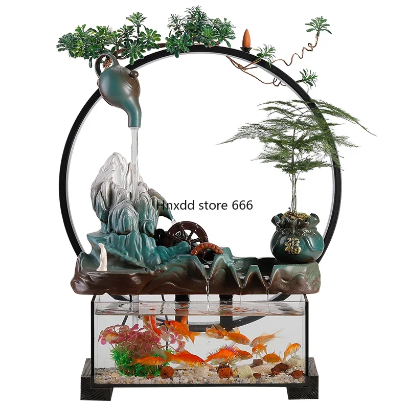 Flow ornament circulating water comes with filter fish tank home TV cabinet