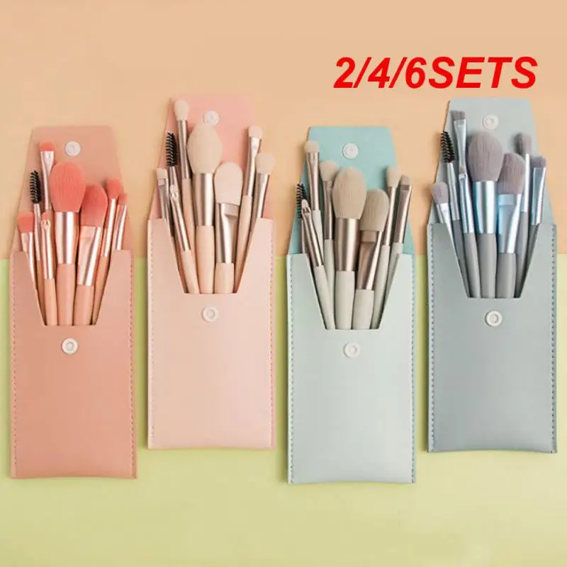 2/4/6 סטים קוסמטיים מברשת מקצועית תוצאות קונסילר מברשת מלאה להגדיר איפור יישום פופולרי