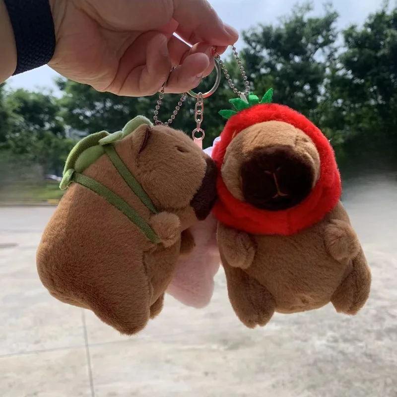 Cute Capybara Pendant Plush Toy Doll Bag Hanging Ornaments Cute Capibala Keychain Desktop Doll Ornaments Car Pendant