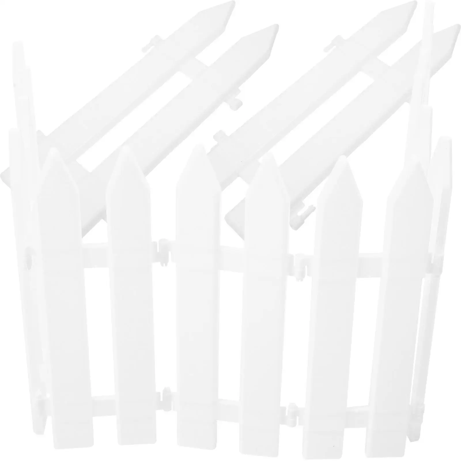 

10pcs White Plastic Fence Small Picket for Garden Edging Kit Flower Panel Border Christmas Decoration Miniature Landscape