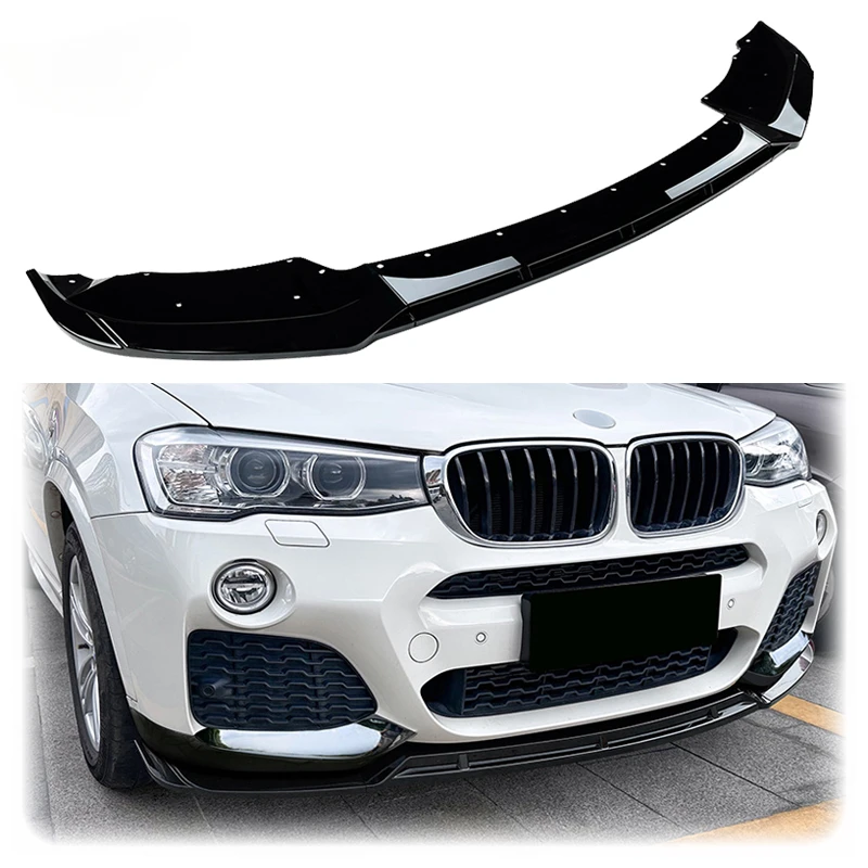 2014-2018 For Bmw X3 F25 X4 F26 LCI M Sport Car Front Bumper Spoiler Lip Lower Splitter Blade Plate Trim Body Kit Cover