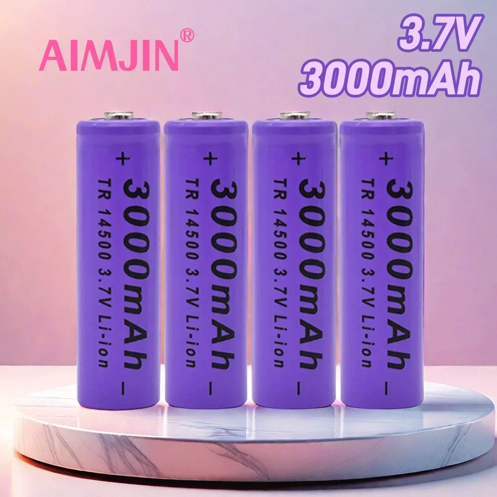 

3.7v 3Ah 14500 lithium-ion, 3000mAh AA replacement battery, used for radios, microphones, Electric toys, etc