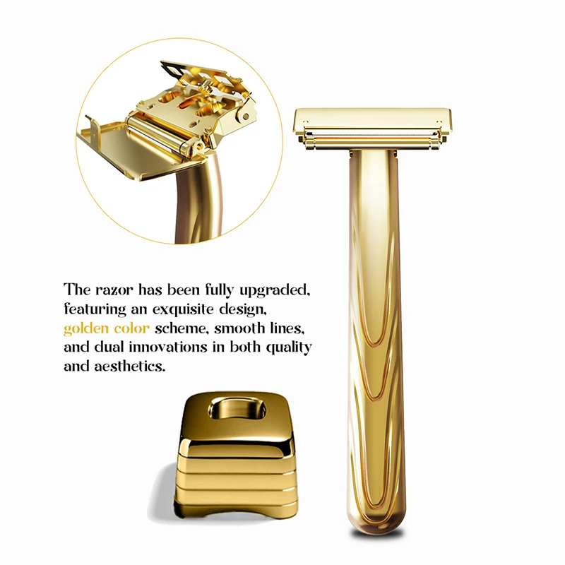 Whityle 21TS Glide Pro 4D Super Safety Rasierer mit Ständer für Männer und Frauen, Haft One Blade, umweltfreundliche Metallrasierer-Geschenkbox – Detail 6
