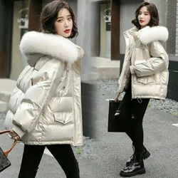 Winter Thick Down Jacket Women Student Solid Color Short Style Coat Female Overcoat Loose Parkas Oversize Comfort Casual Outwear