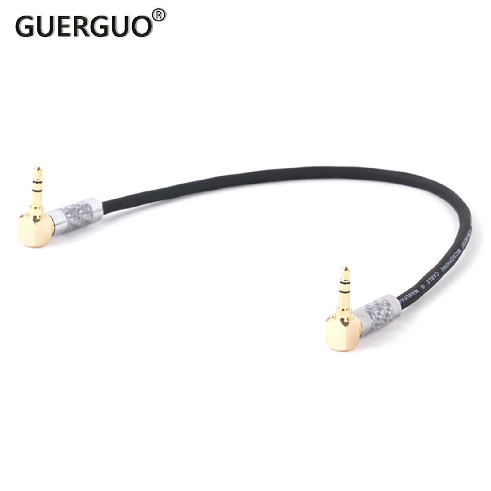 High Quality Right Angle Dual 3.5mm Stereo Male Jack Cable Professional Audio Cable Microphone Camera Speaker Sound Amplifier
