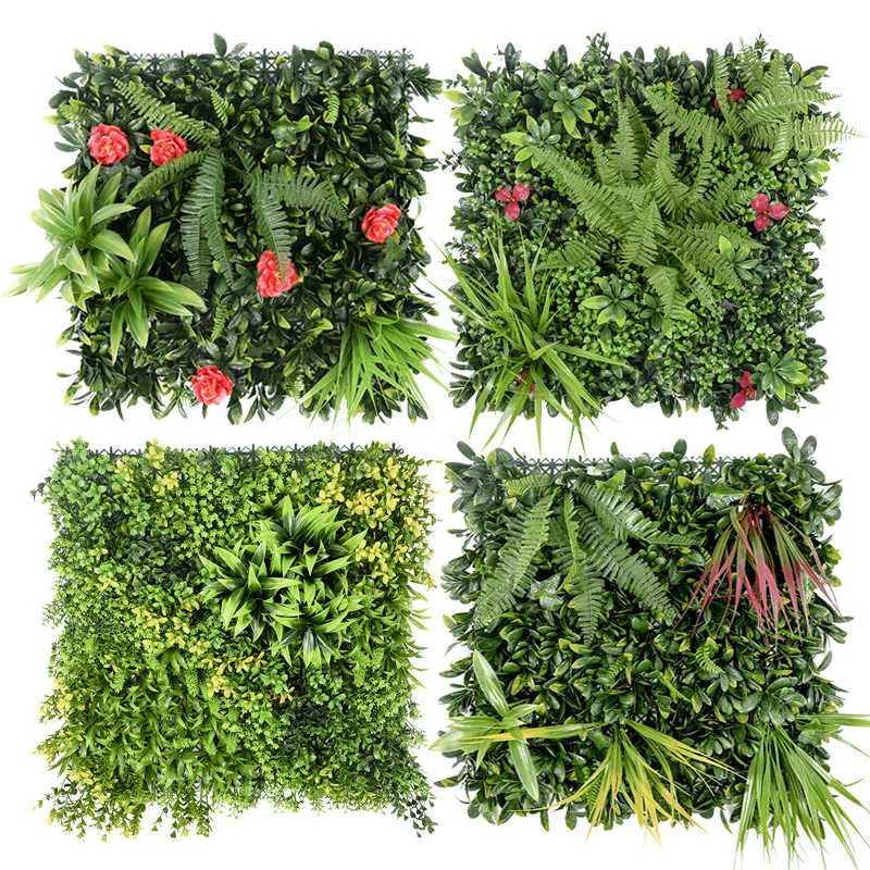 Indoor and Outdoor Anti Ultraviolet Artificial Plant, Green Wall Plastic Lawn, Home Decoration, Garden, Wedding Background