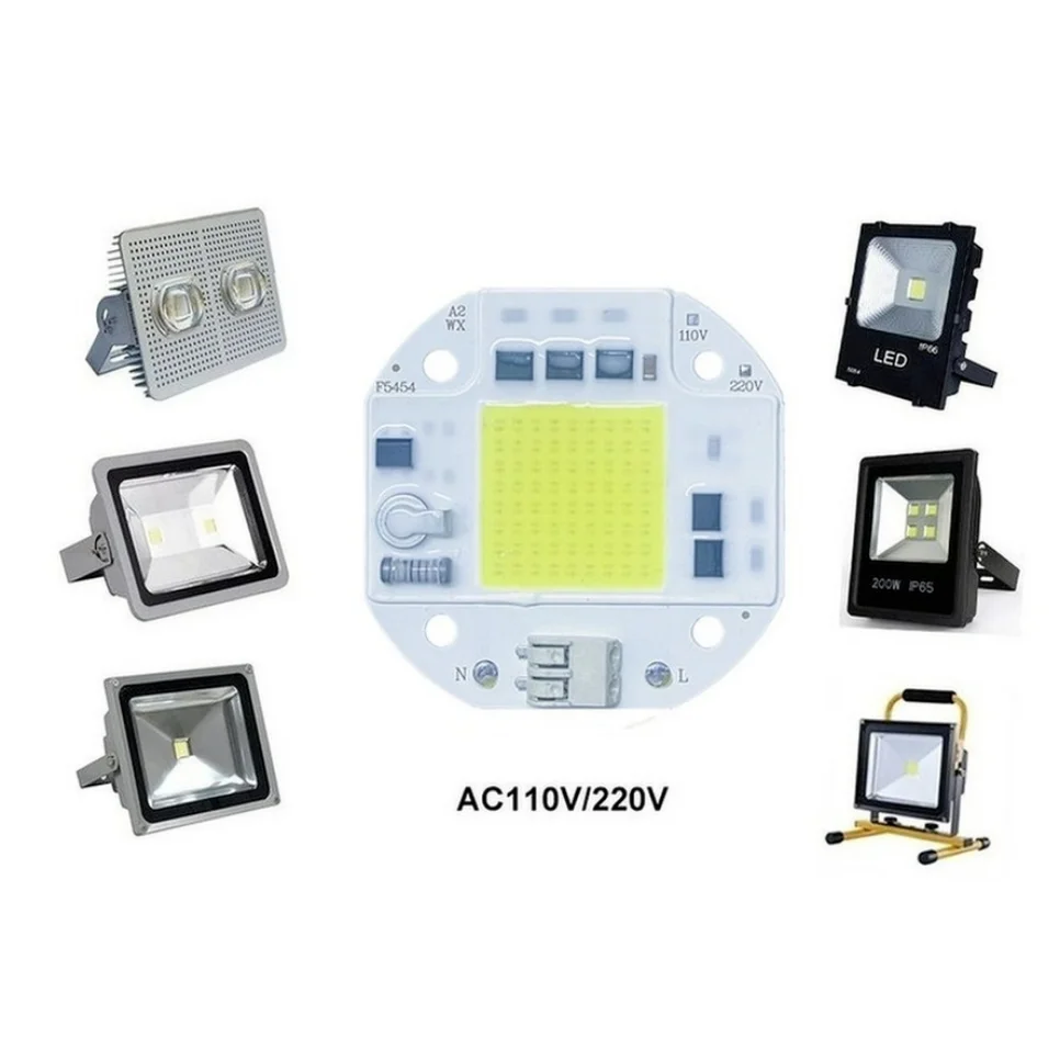 Chip LED AC110V 220V 50W 70W 100W Chip COB sin necesidad de controlador cuentas de lámpara LED para foco de luz de inundación iluminación DIY sin soldadura