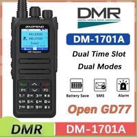 Baofeng DMR DM-1701A Digital Radio Walkie Talkie Dual Modes Analog DM-1701 Open GD77 VHF UHF Dual Times Slot Tier 1+2 Ham Radios