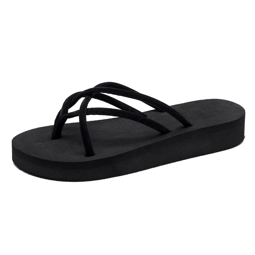 Verão feminino chinelos ao ar livre de pouco peso legal sapatos senhoras plana flip-flop preto antiderrapante básico casa sandálias chaussures femme