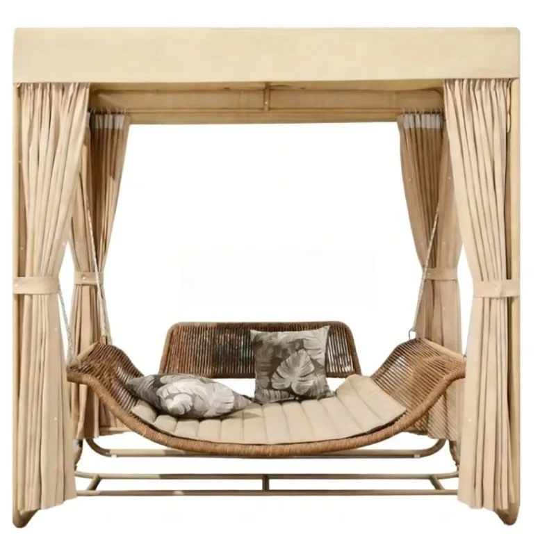 

Hot Sale Aluminum Frame Rope Garden Hammock Swing Outdoor Hanging Bed Sturdy Durable Weather Resistant For Patio Yard Balcony