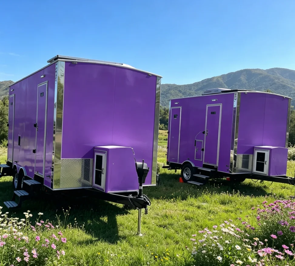 3.6m Portable Toilet Trailer with 2-Stall Design Galvanized Steel Construction Eco-Friendly & Durable Outdoor Use