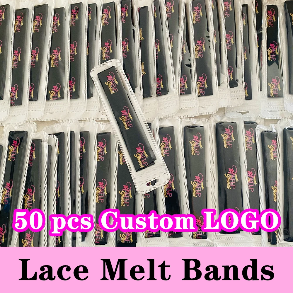 Wholesale Custom Logo Hair Bands Edge Melt Band For Lace Wigs Elastic Band With Logo