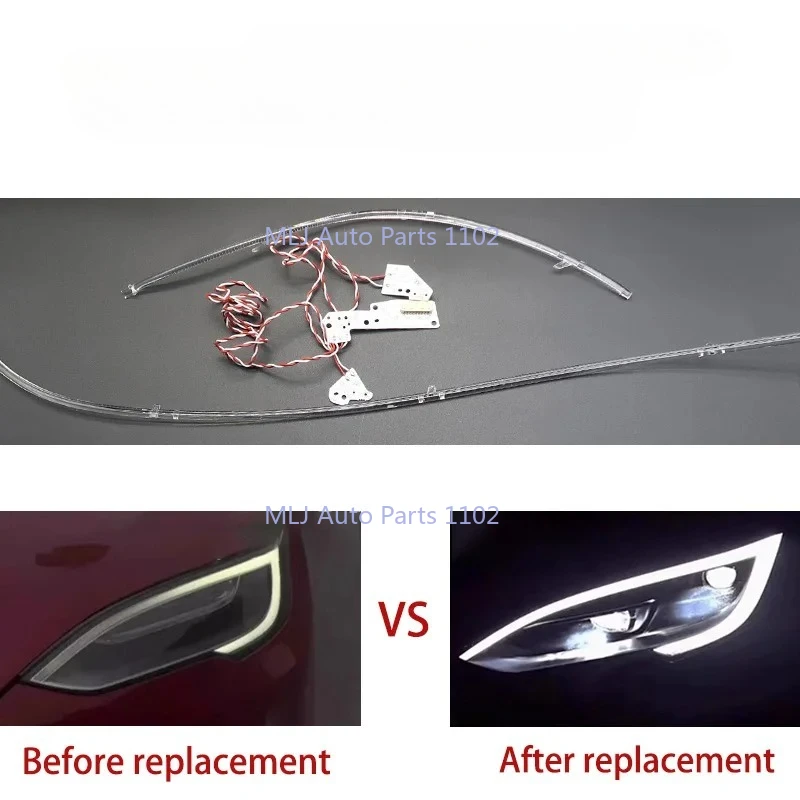 

FOR 2016-2020 TESLA MODEL S Car Headlights DRL Light Strips Angel Eyes Chip Ballast Module Maintenance Accessories