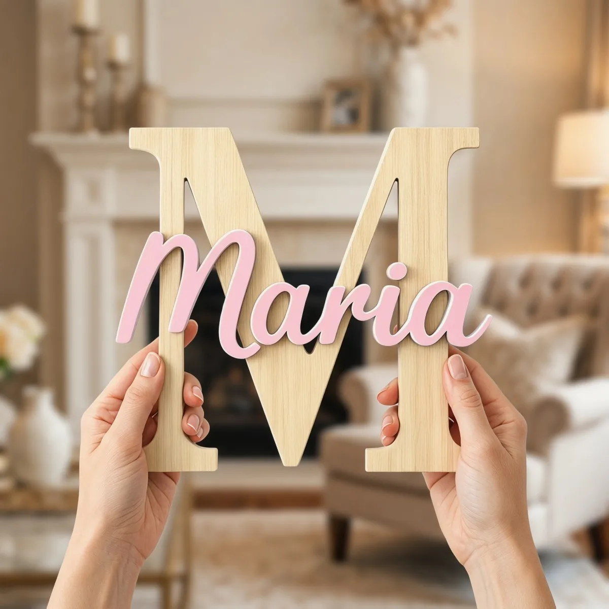 1Pc Custom Minimalist Wooden Name Plaque,Home Kids Room Nursery Bedroom Wall Door Decor,DIY Paintable,Birthday Wedding Gift view 6