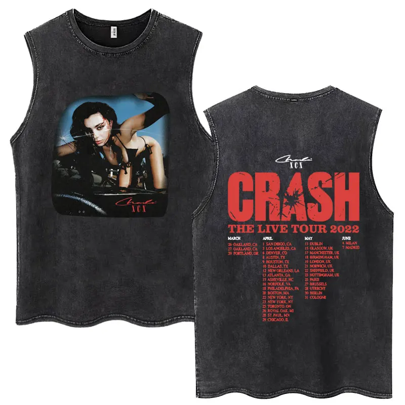 Charli Xcx Brat Album 2024 Tour Sleeveless T-Shirt Men Women Harajuku Vintage Tank Tops 100% Cotton Casual Oversized Streetwear