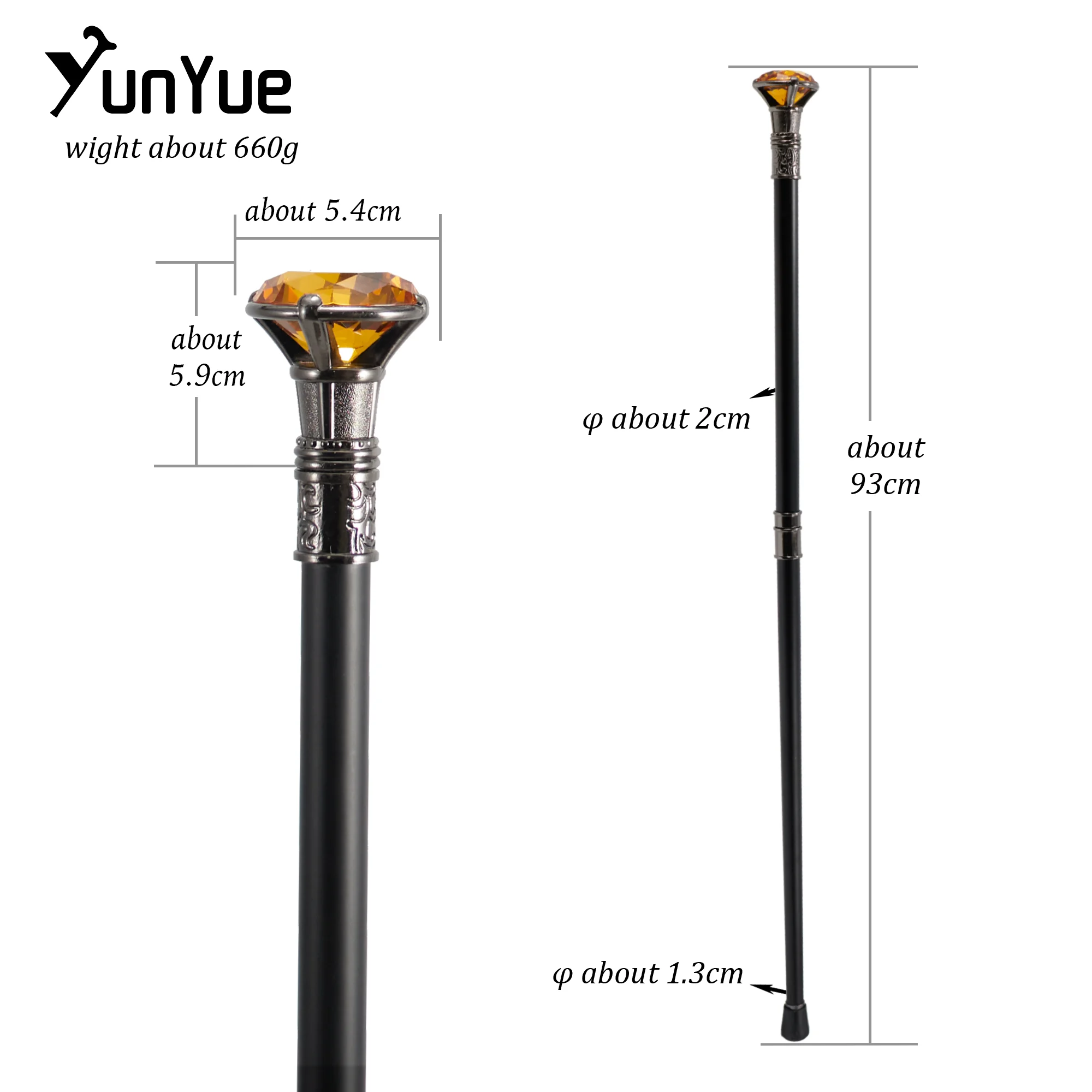 الشظية الأصفر الماس نوع عصا المشي شهم أنيقة موضة الفن الزخرفية عصا للمشي خمر حفلة تأثيري الصولجان 93 #2